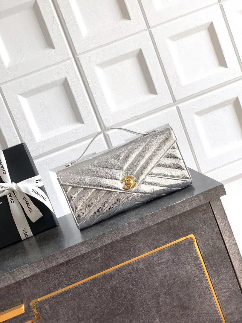 Chanel AS9100 26X Series Clutch Bag AS6646 Silver