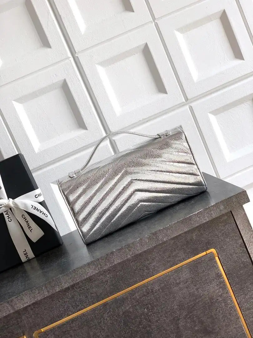 Chanel AS9100 26X Series Clutch Bag AS6646 Silver