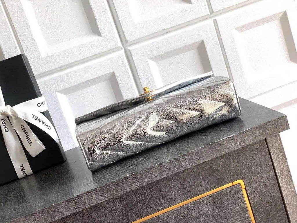 Chanel AS9100 26X Series Clutch Bag AS6646 Silver