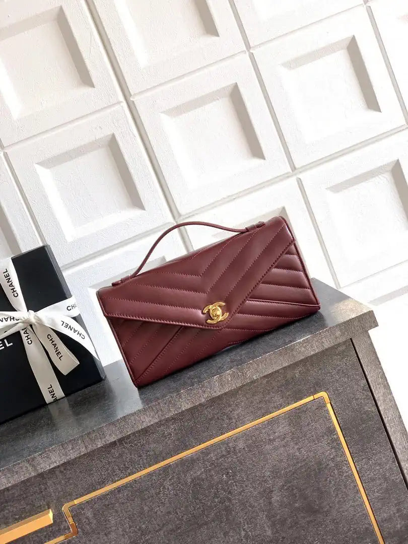 Chanel AS9100 26X Series Clutch Bag AS6646 Wine Red