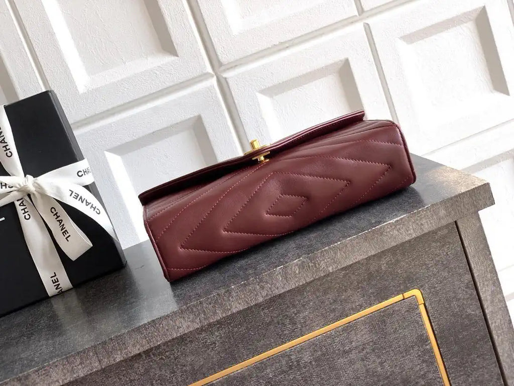 Chanel AS9100 26X Series Clutch Bag AS6646 Wine Red
