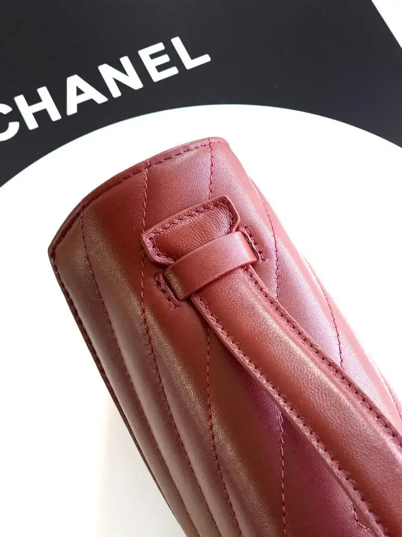 Chanel AS9100 26X Series Clutch Bag AS6646 Wine Red