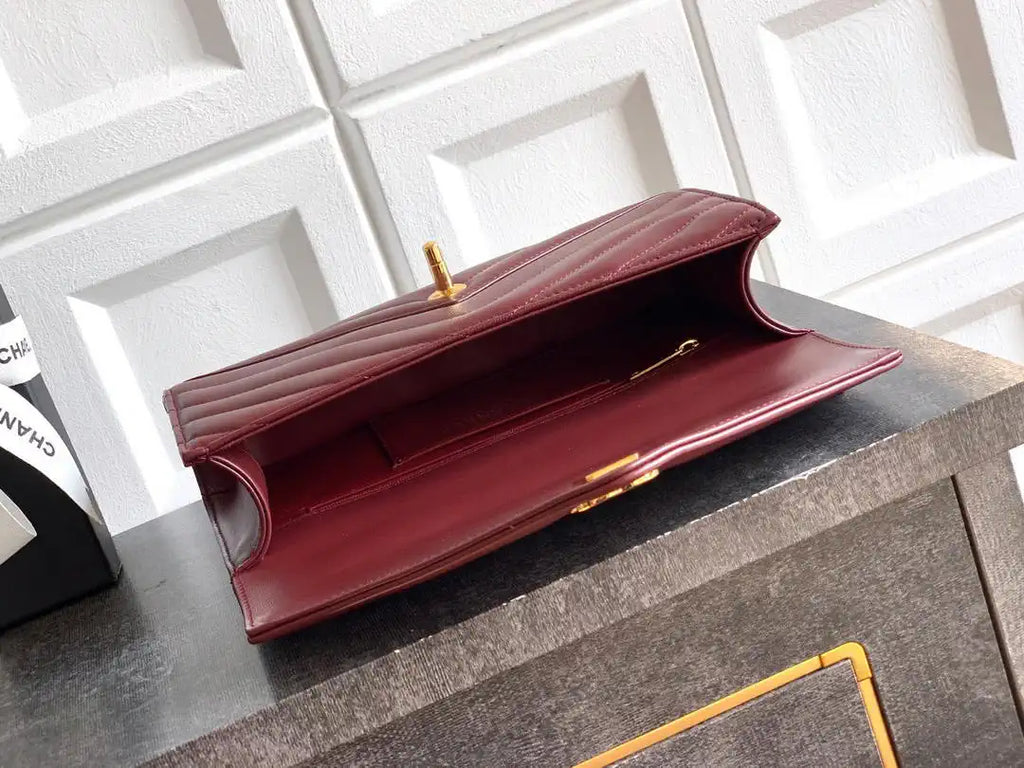 Chanel AS9100 26X Series Clutch Bag AS6646 Wine Red