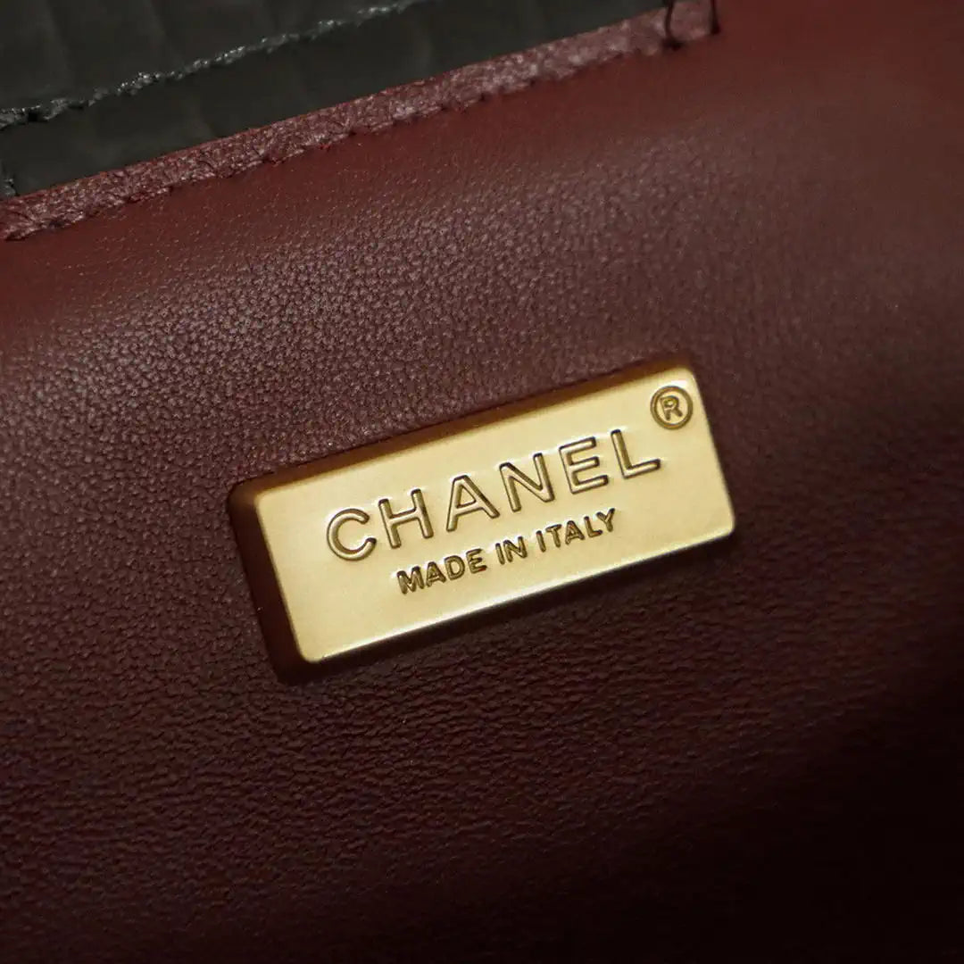 Chanel AS9106 26 SS Runway Collection Shopping Bag Crocodile-embossed Calfskin Black