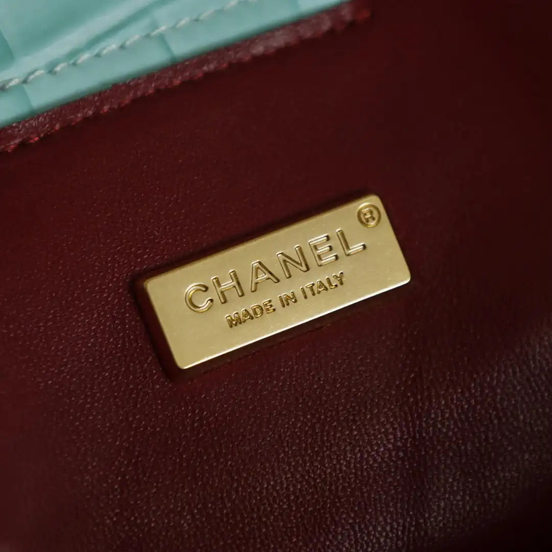 Chanel AS9106 26 SS Runway Collection Shopping Bag Crocodile-embossed Calfskin Blue