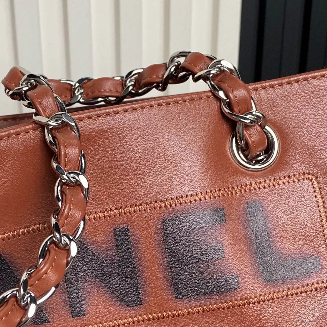 Chanel AS9901 Vintage Shopping Bag Calfskin Brown