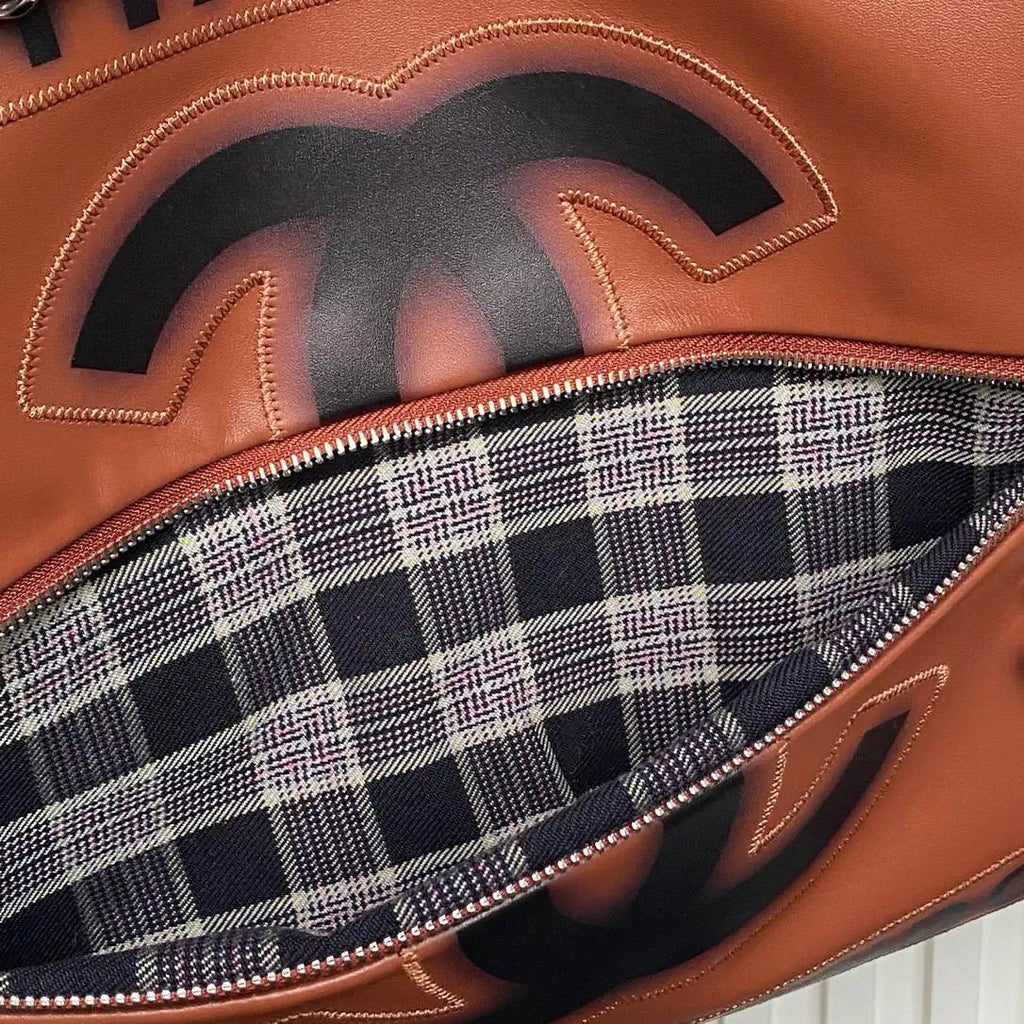 Chanel AS9901 Vintage Shopping Bag Calfskin Brown