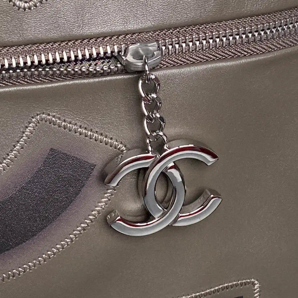 Chanel AS9901 Vintage Shopping Bag Calfskin Gray