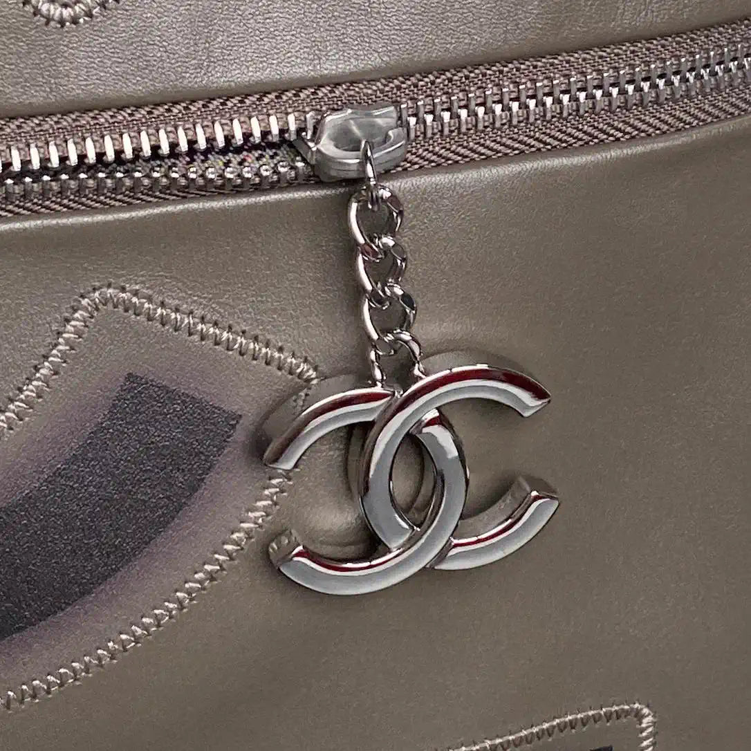 Chanel AS9901 Vintage Shopping Bag Calfskin Gray