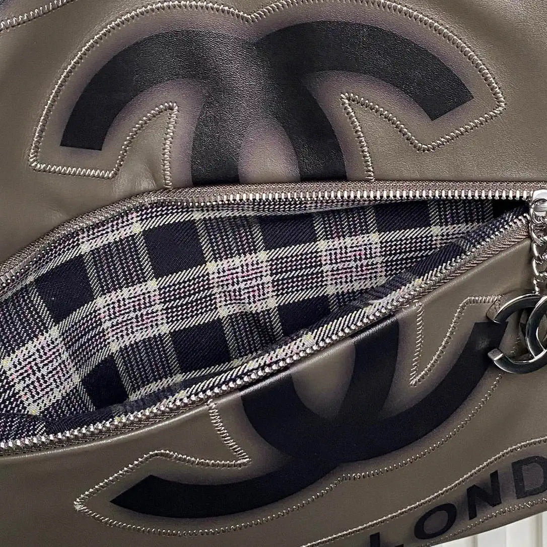 Chanel AS9901 Vintage Shopping Bag Calfskin Gray