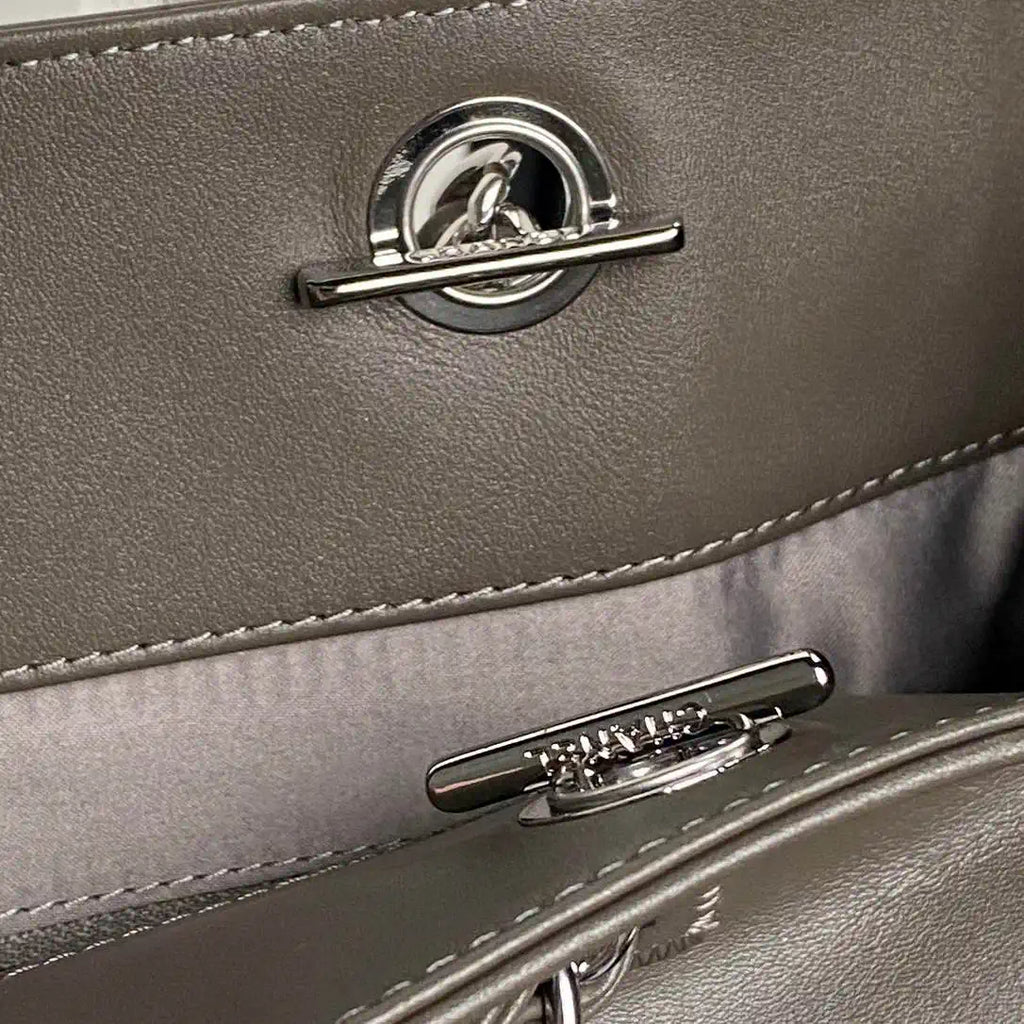 Chanel AS9901 Vintage Shopping Bag Calfskin Gray