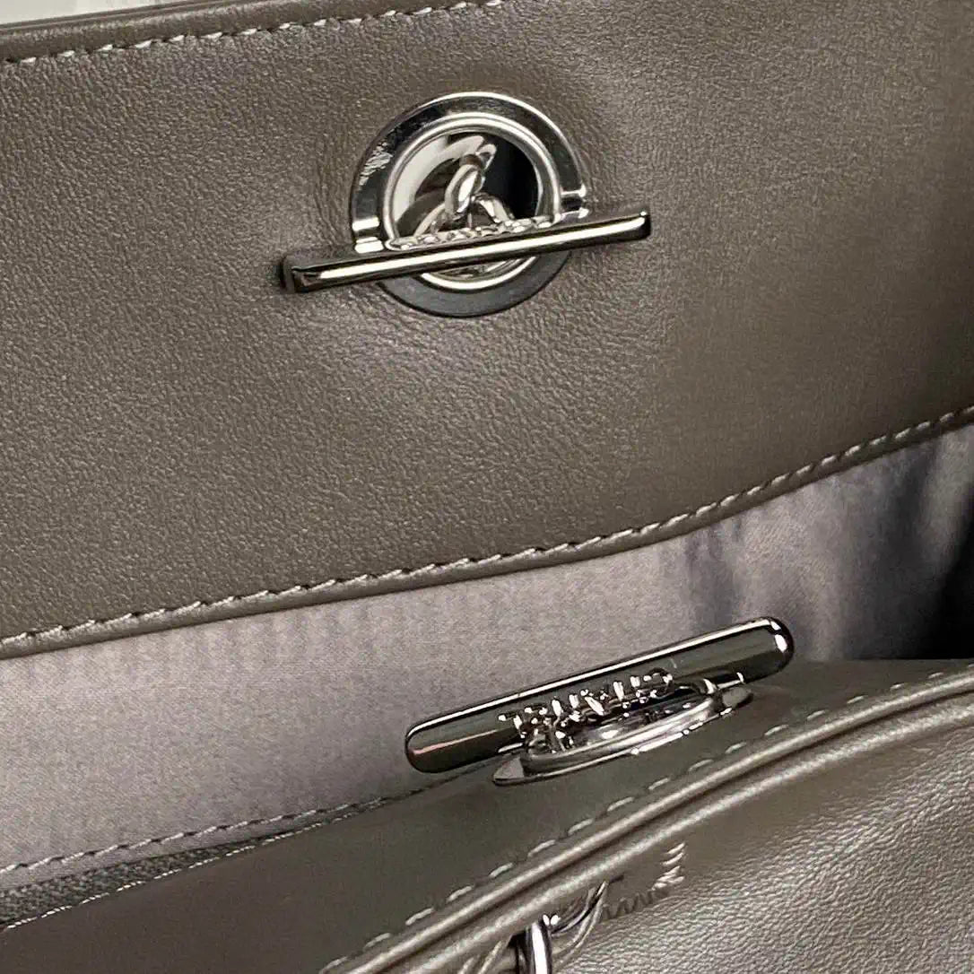 Chanel AS9901 Vintage Shopping Bag Calfskin Gray