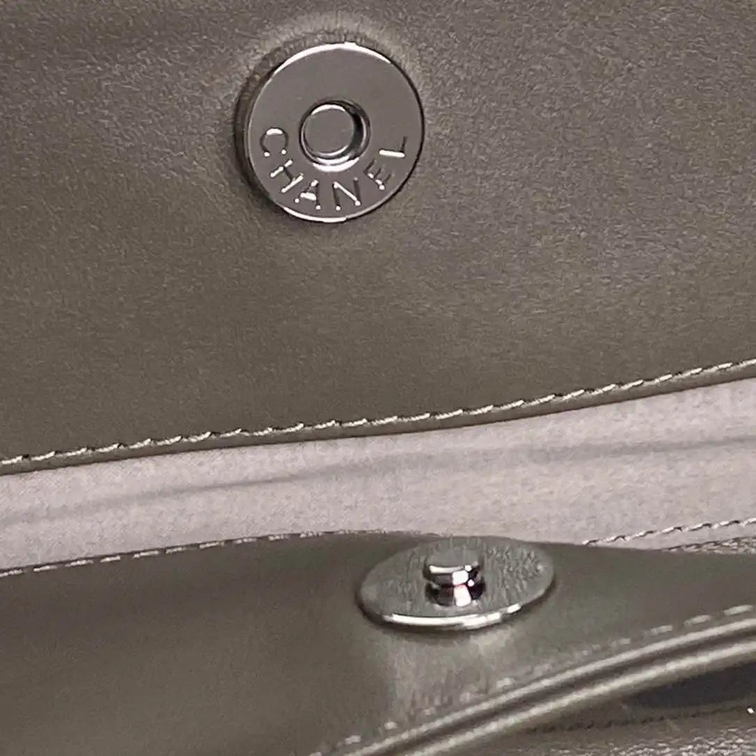 Chanel AS9901 Vintage Shopping Bag Calfskin Gray