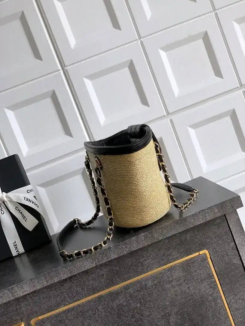 Chanel AS9904 Vegetable basket Shopping Bag Calfskin Nature As5951