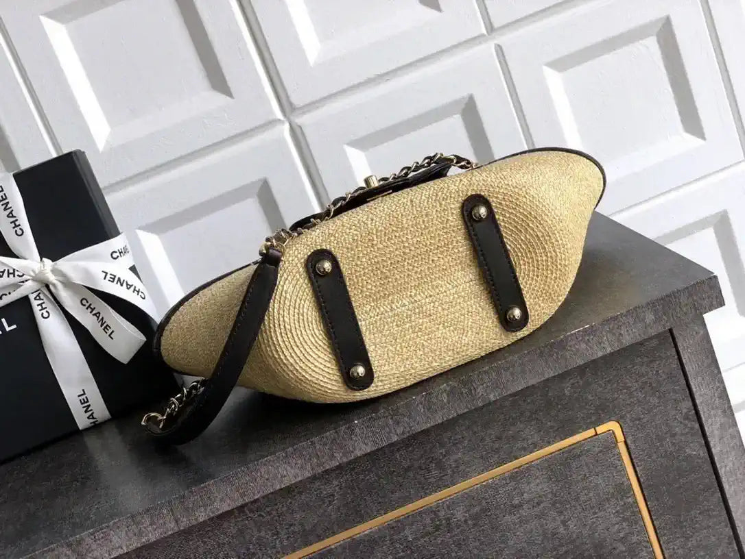 Chanel AS9904 Vegetable basket Shopping Bag Calfskin Nature As5951