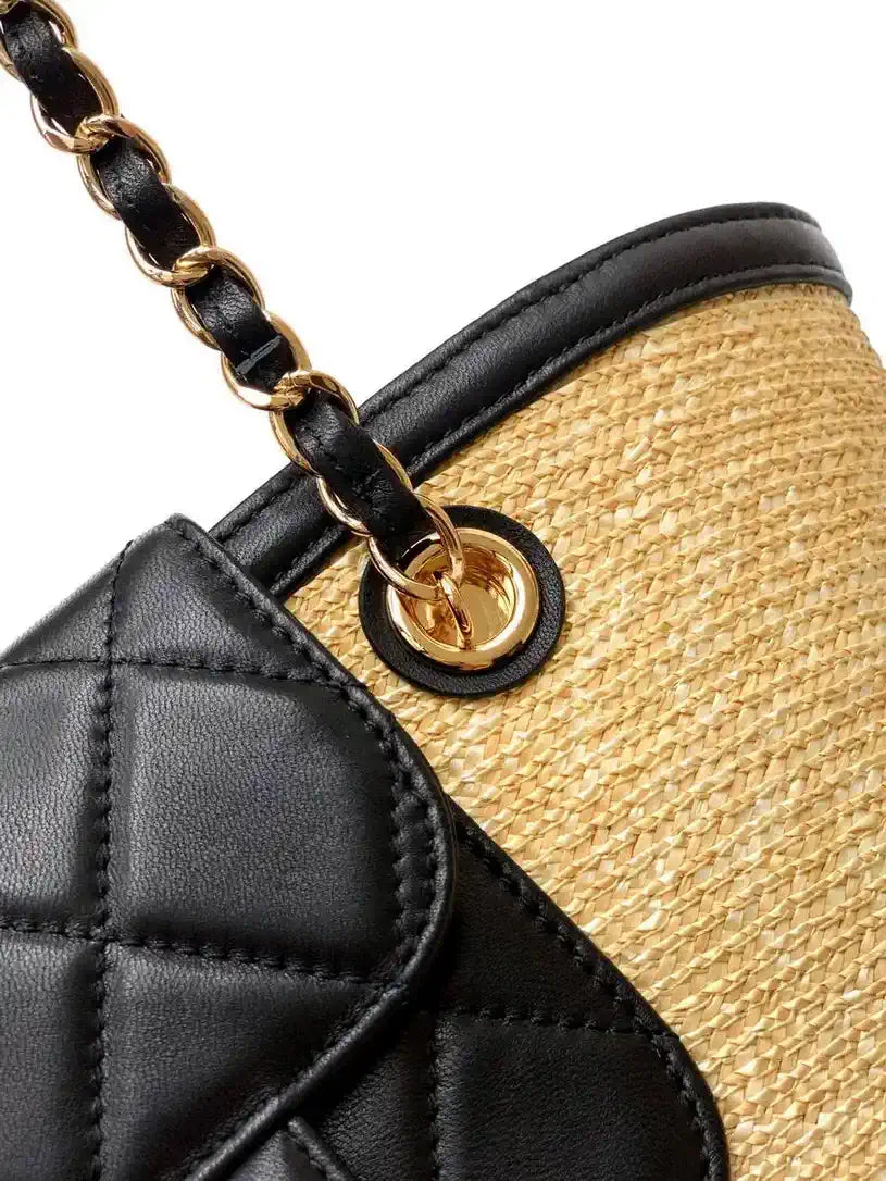 Chanel AS9904 Vegetable basket Shopping Bag Calfskin Nature As5951