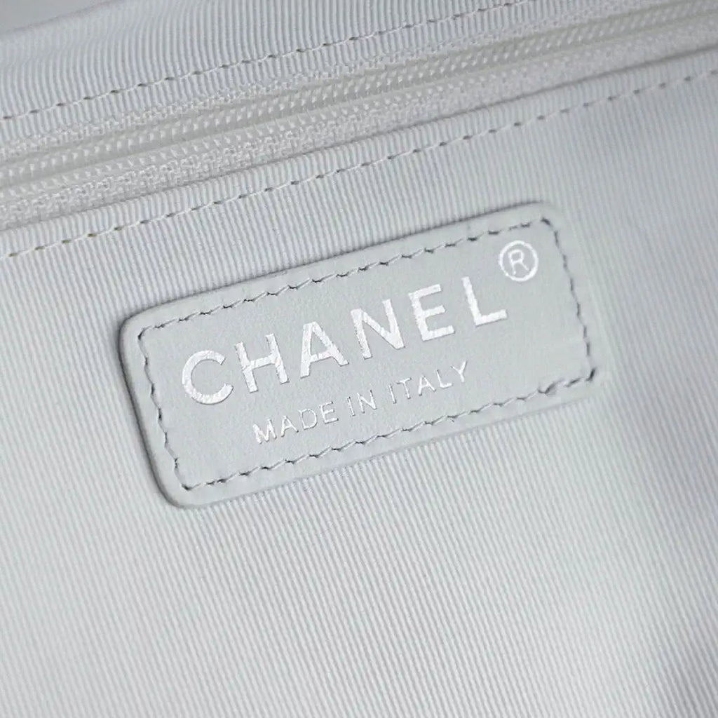 Chanel AS9904 Vegetable basket Shopping Bag Calfskin White As5951