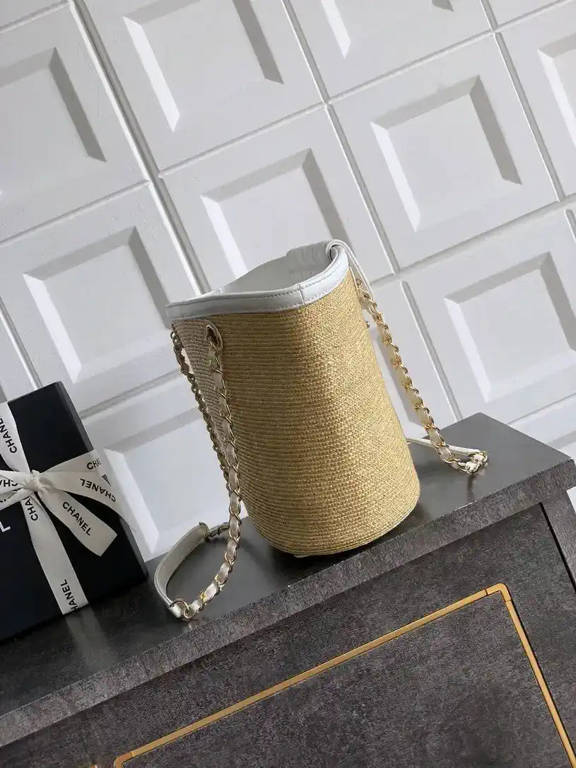 Chanel AS9904 Vegetable basket Shopping Bag Calfskin Nature As5951
