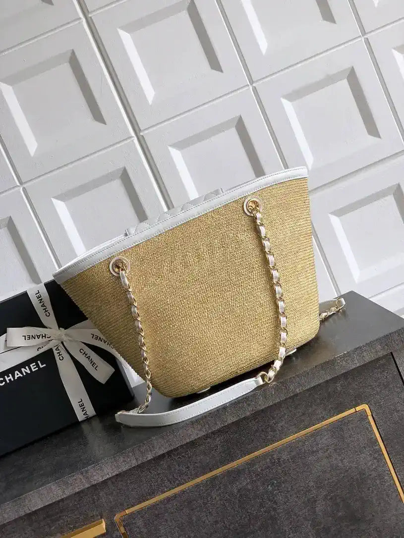 Chanel AS9904 Vegetable basket Shopping Bag Calfskin Nature As5951
