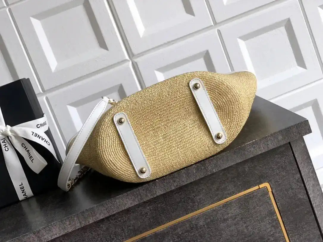 Chanel AS9904 Vegetable basket Shopping Bag Calfskin Nature As5951