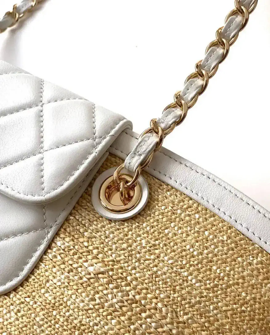 Chanel AS9904 Vegetable basket Shopping Bag Calfskin Nature As5951
