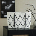 Chanel AS9906 Large Woven Raffia Shopping Bag Calfskin Nature