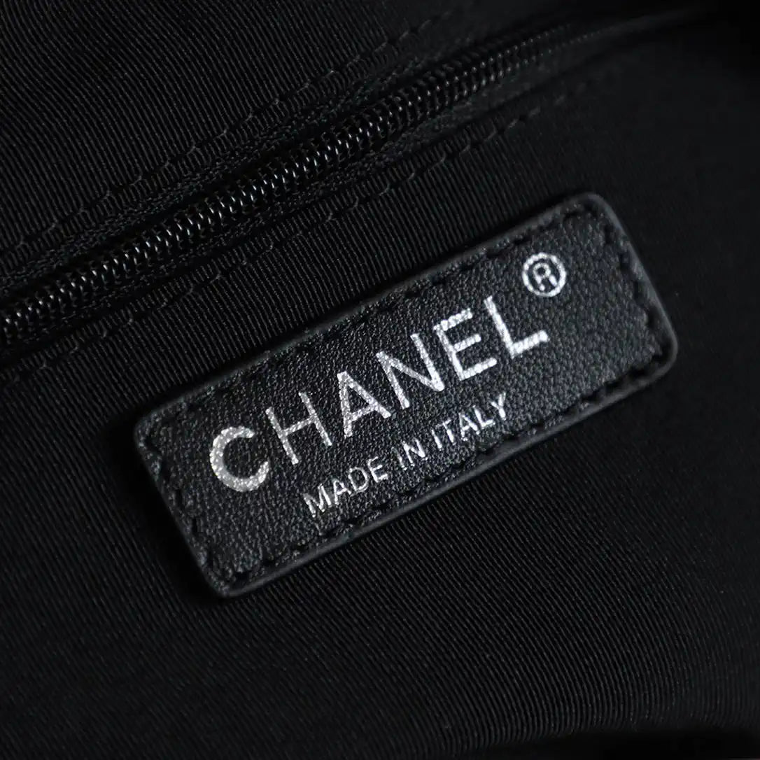 Chanel AS9906 Large Woven Raffia Shopping Bag Calfskin Nature