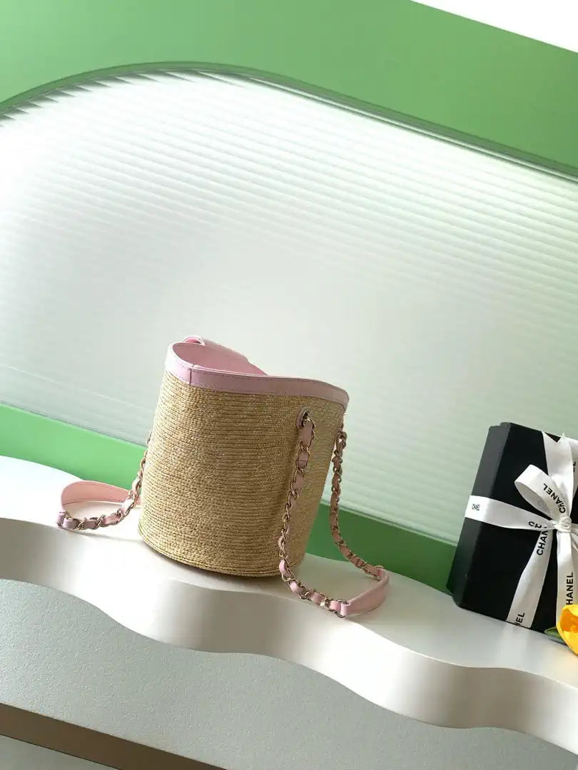 Chanel AS9906 Vegetable basket Shopping Bag Calfskin  Pink As5951