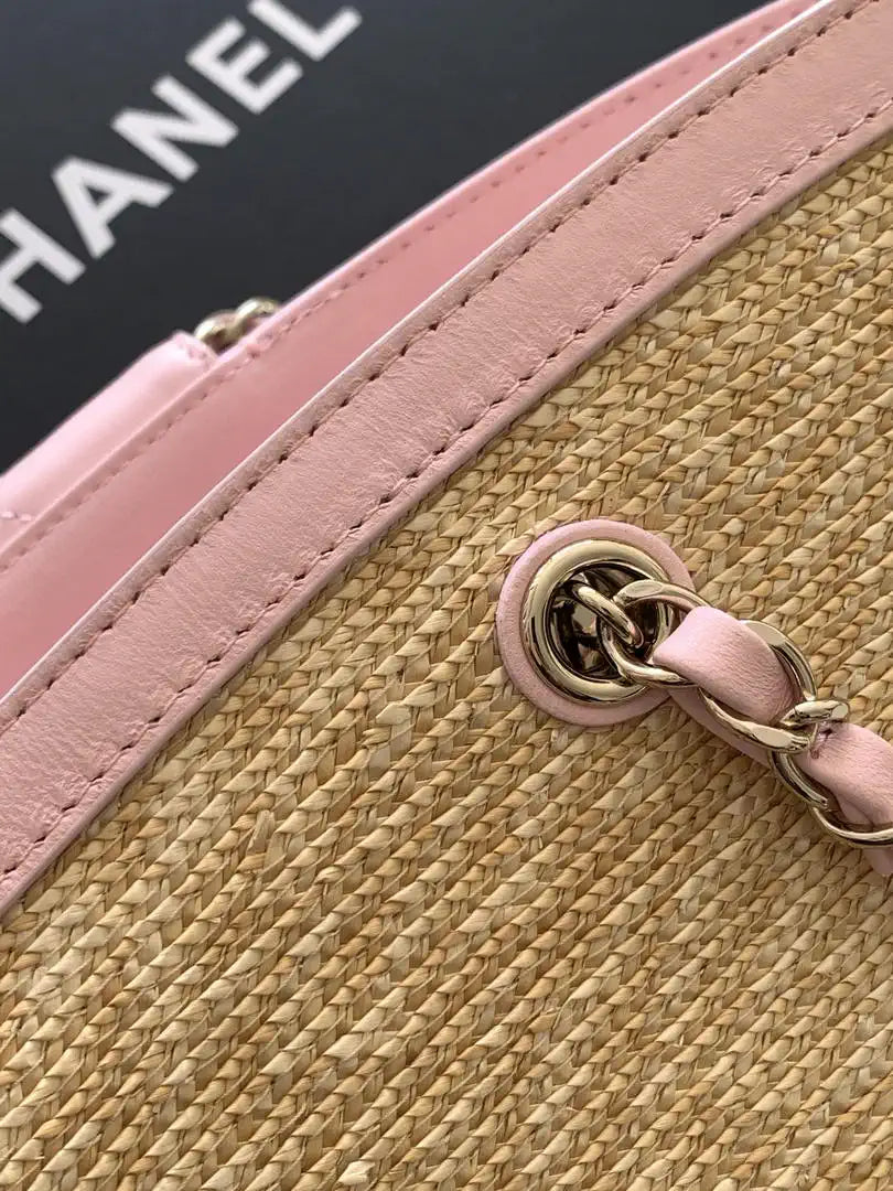 Chanel AS9906 Vegetable basket Shopping Bag Calfskin  Pink As5951
