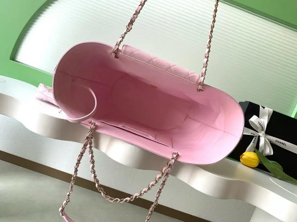 Chanel AS9906 Vegetable basket Shopping Bag Calfskin  Pink As5951