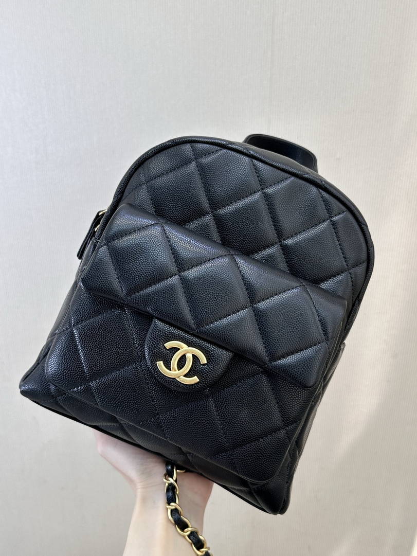 Chanel Backpack Calfskin & Gold-Tone Metal AS5793 Black