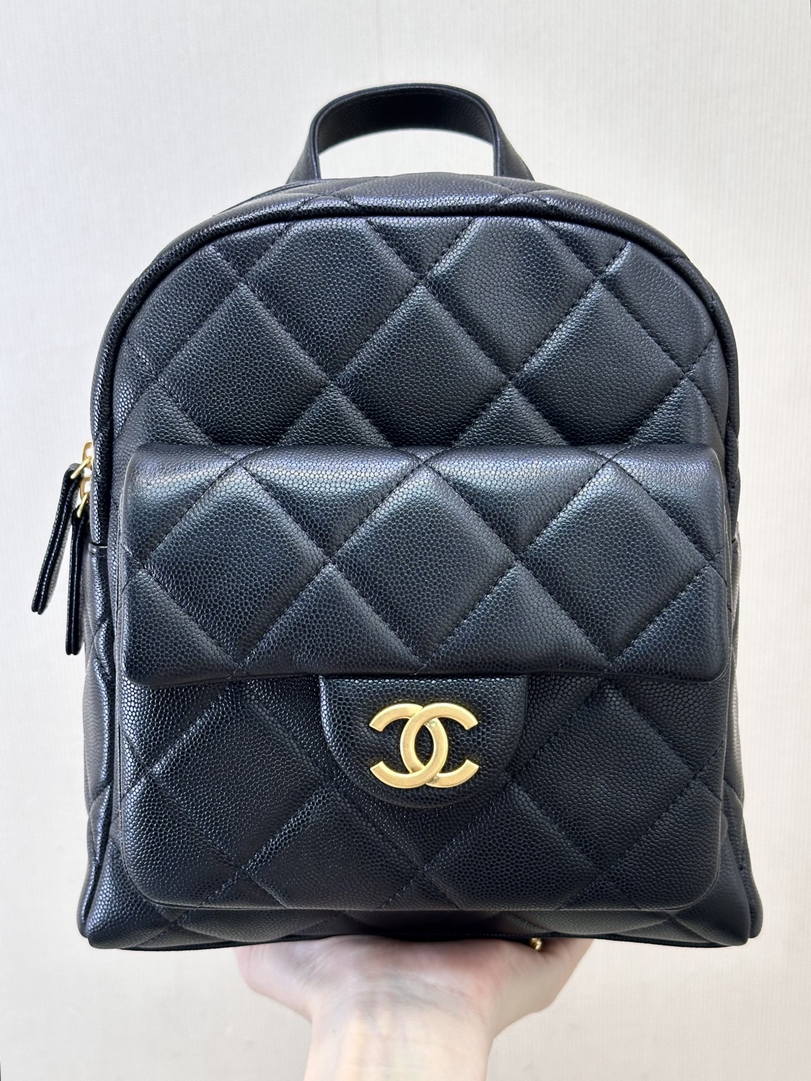 Chanel Backpack Calfskin & Gold-Tone Metal AS5793 Black