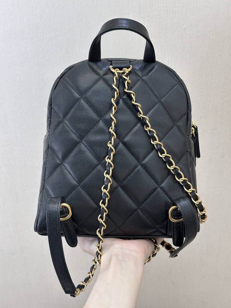 Chanel Backpack Calfskin & Gold-Tone Metal AS5793 Black