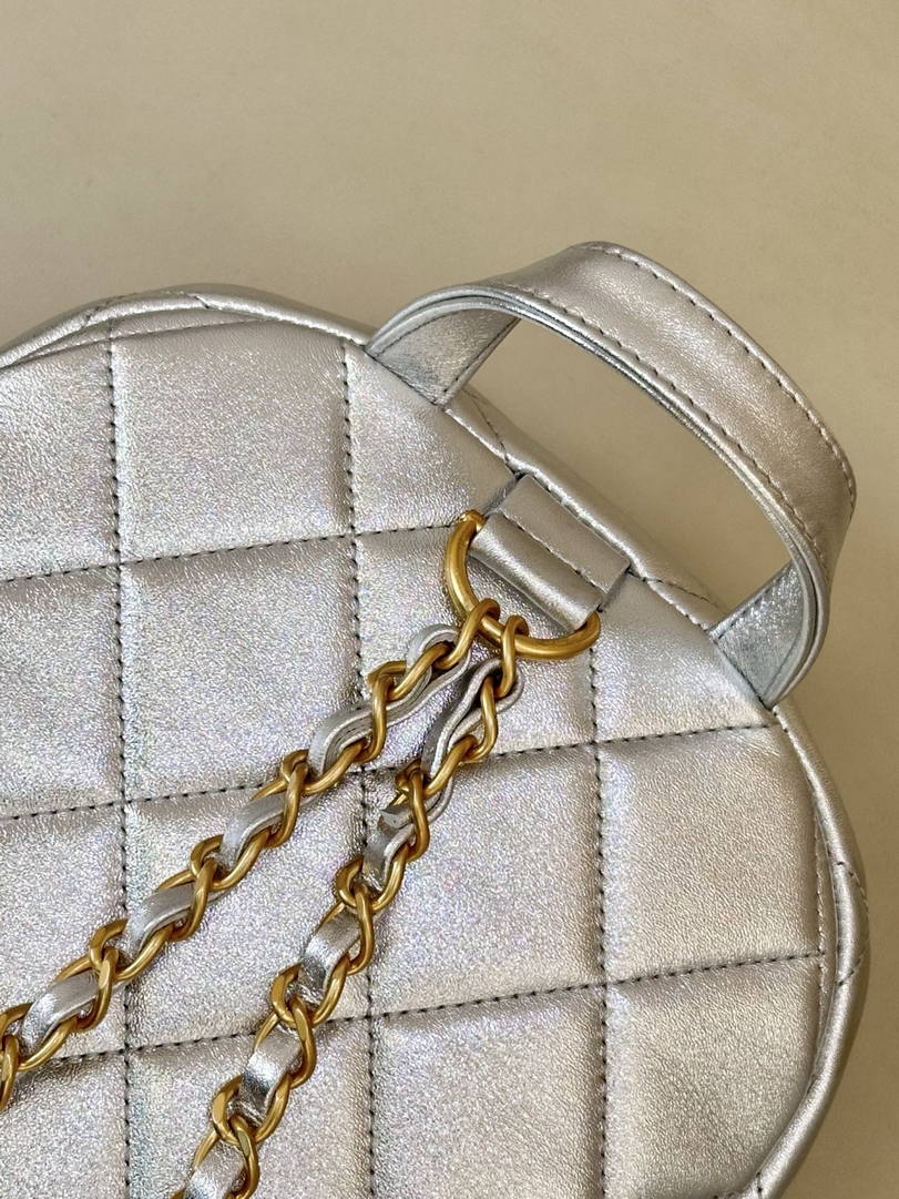 Chanel Backpack Calfskin & Gold-Tone Metal AS5793 Silver