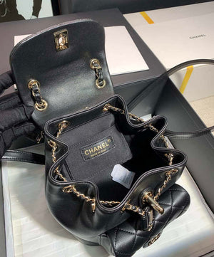 Chanel Backpack Duma Black Lambskin CC AS2908 Gold - Default Title - View 9
