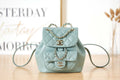 Chanel Backpack Duma Blue Lambskin CC AS2908 Gold