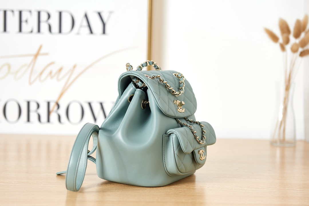 Chanel Backpack Duma Blue Lambskin CC AS2908 Gold - Default Title - View 3