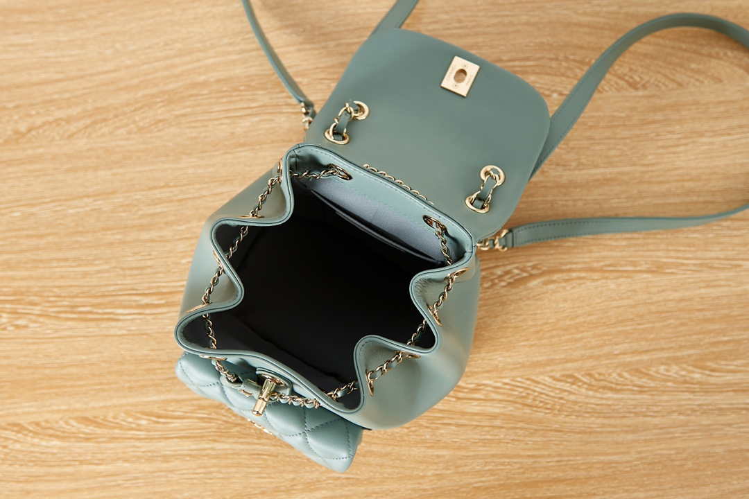 Chanel Backpack Duma Blue Lambskin CC AS2908 Gold - Default Title - View 7