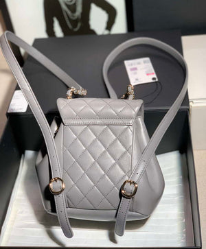 Chanel Backpack Duma Gray Lambskin CC AS2908 Gold - Default Title - View 3