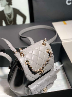 Chanel Backpack Duma Gray Lambskin CC AS2908 Gold - Default Title - View 5