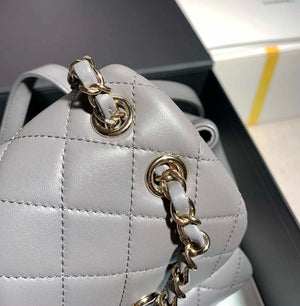 Chanel Backpack Duma Gray Lambskin CC AS2908 Gold - Default Title - View 7