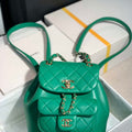 Chanel Backpack Duma Green Lambskin CC AS2908 Gold - Default Title - View 1