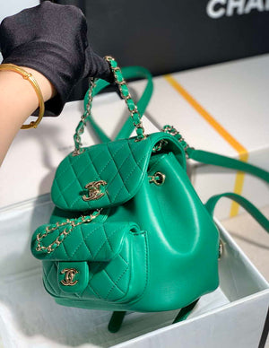 Chanel Backpack Duma Green Lambskin CC AS2908 Gold - Default Title - View 3