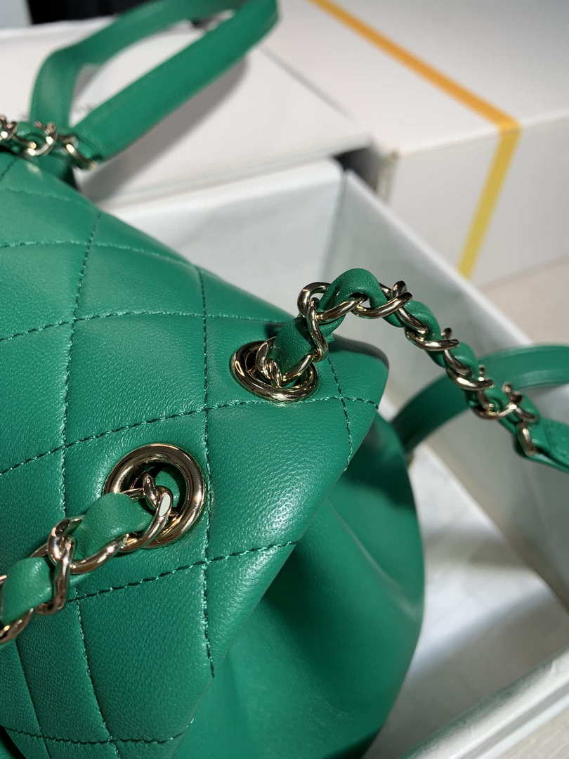 Chanel Backpack Duma Green Lambskin CC AS2908 Gold - Default Title - View 7