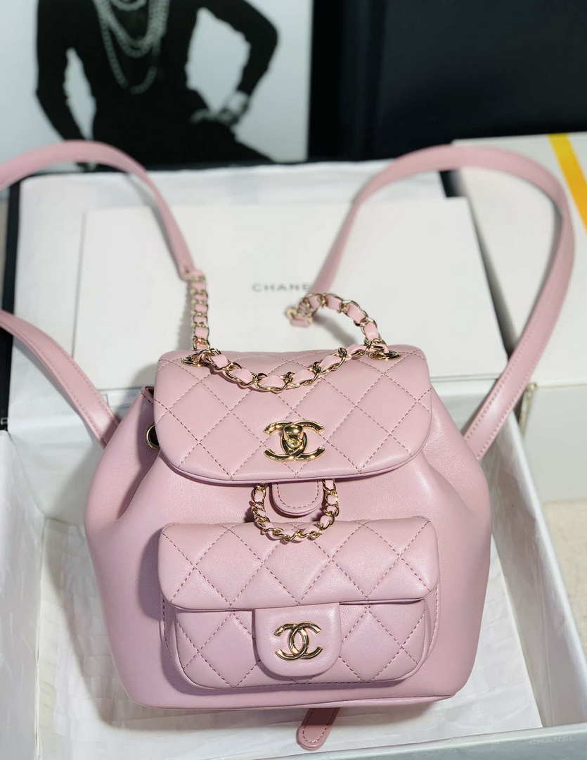 Chanel Backpack Duma Pink Lambskin CC AS2908 Gold - Default Title - View 1
