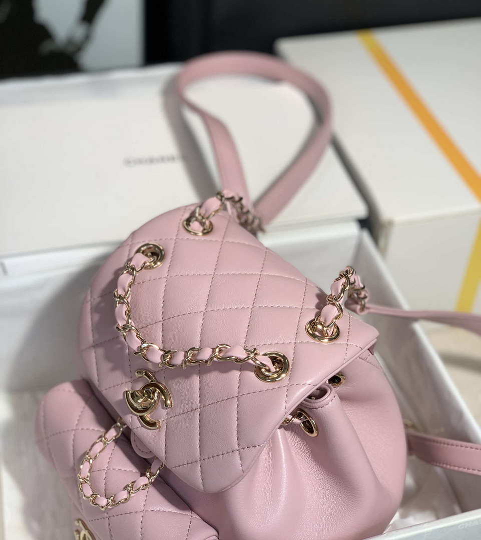 Chanel Backpack Duma Pink Lambskin CC AS2908 Gold - Default Title - View 4