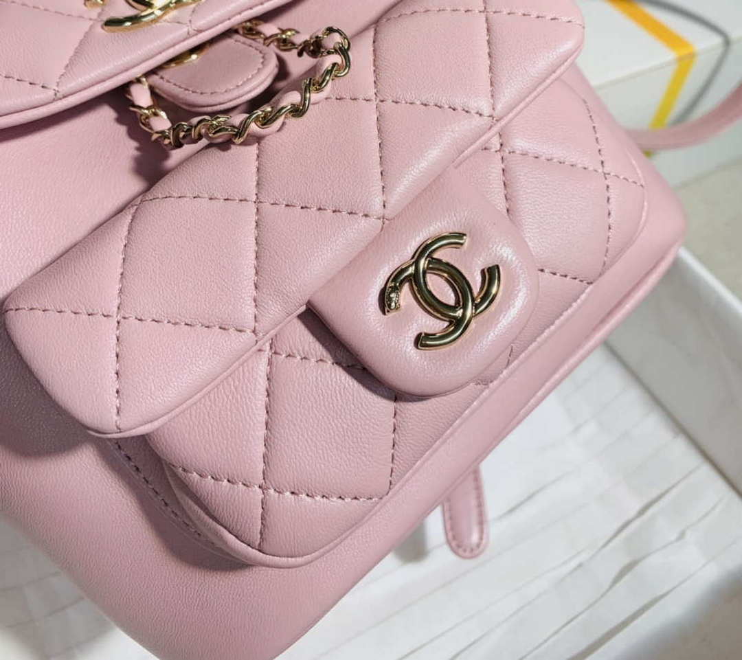 Chanel Backpack Duma Pink Lambskin CC AS2908 Gold - Default Title - View 6