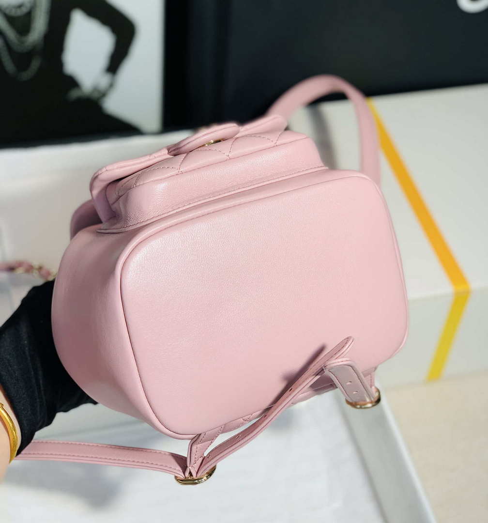 Chanel Backpack Duma Pink Lambskin CC AS2908 Gold - Default Title - View 7