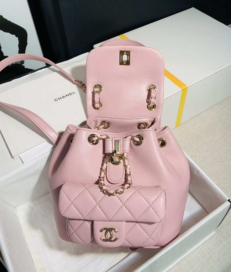 Chanel Backpack Duma Pink Lambskin CC AS2908 Gold - Default Title - View 8