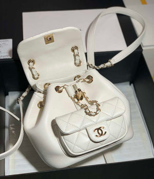 Chanel Backpack Duma White Lambskin CC AS2908 Gold - Default Title - View 7